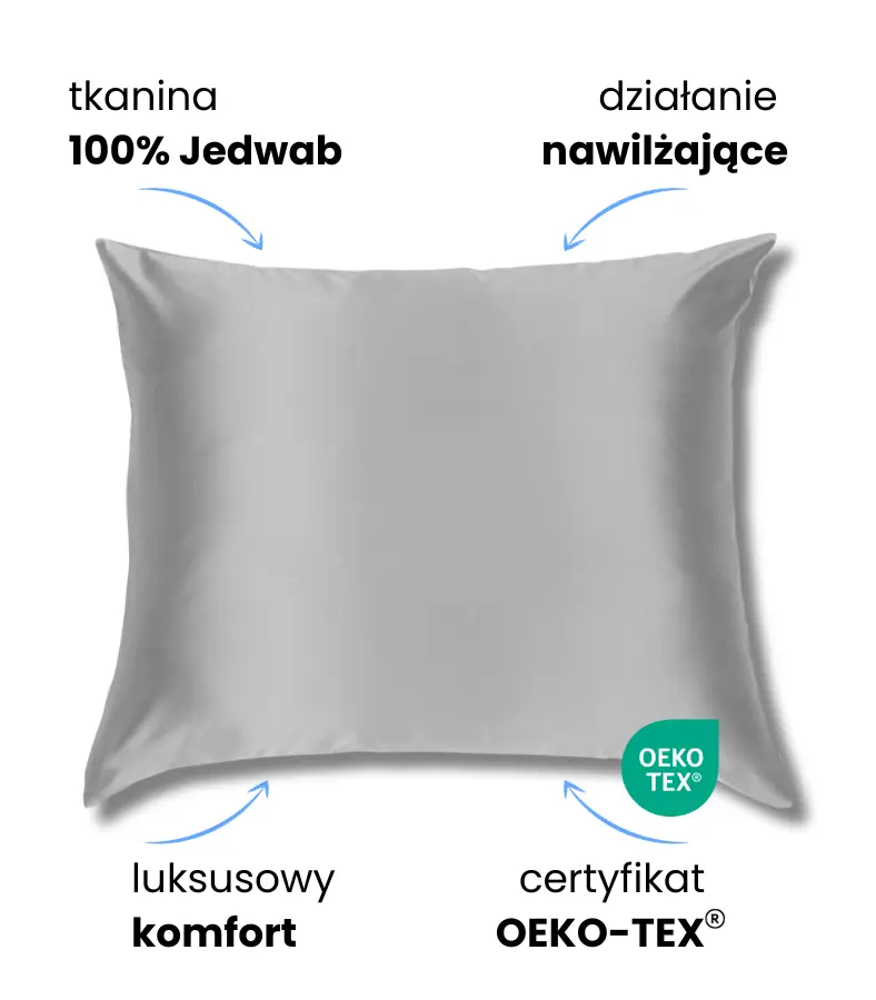 Jedwabna poszewka szara